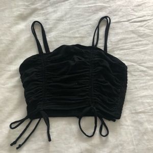 Black Ruched Crop Top